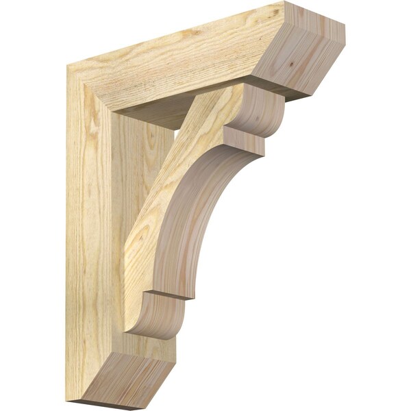Ekena Millwork Olympic Slat Rough Sawn Bracket w/ Offset Brace, Douglas Fir, 6"W x 18"D x 22"H BKT0604X18X22OLY06RDF - main